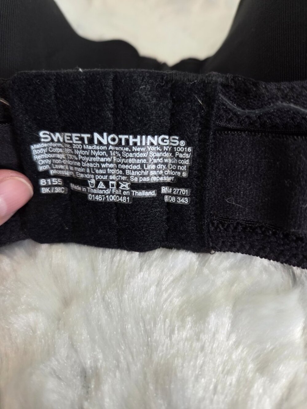 Sweet Nothings Bra Women's 38C Black Strapless Underwire Lightly Padded - Picture 7 of 7